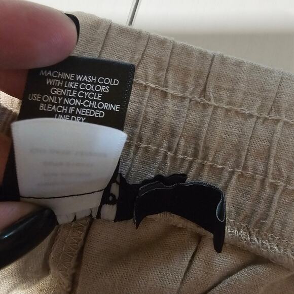 Torrid Cream Beige Rayon Linen Blend Wide Leg Pants Women's Plus Size 6T 3557 - Picture 4 of 9